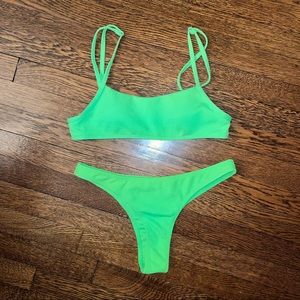 Sunny Bunny neon green bikini set!!